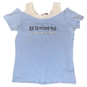 Vintage y2k early 2000s rare cold shoulder baby tee